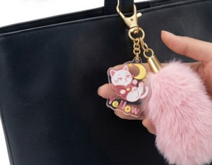 ファー付きアクリルキーホルダー