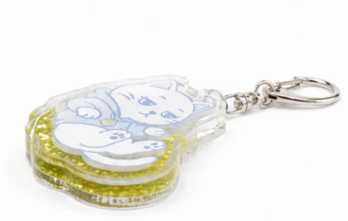流れるグリッターアクリルキーホルダー