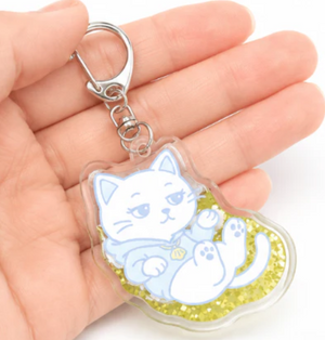 流れるグリッターアクリルキーホルダー